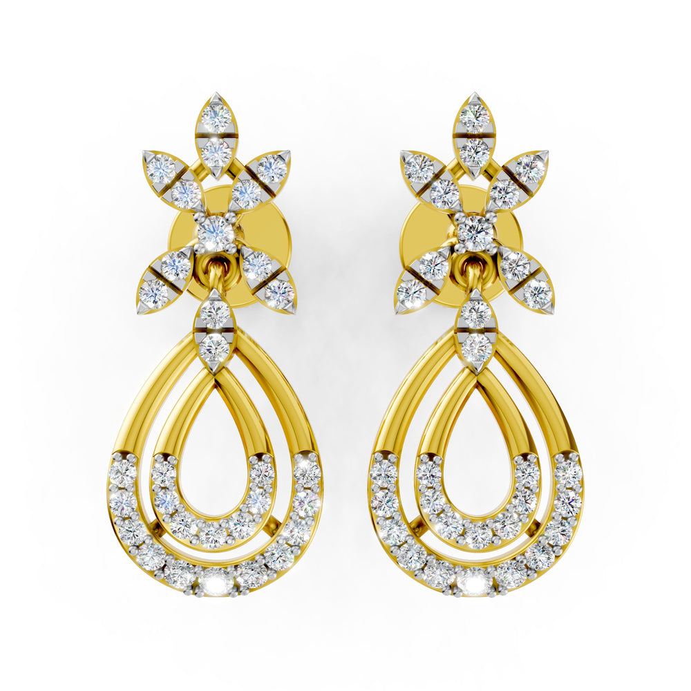 Floral Cascade Diamond Earrings
