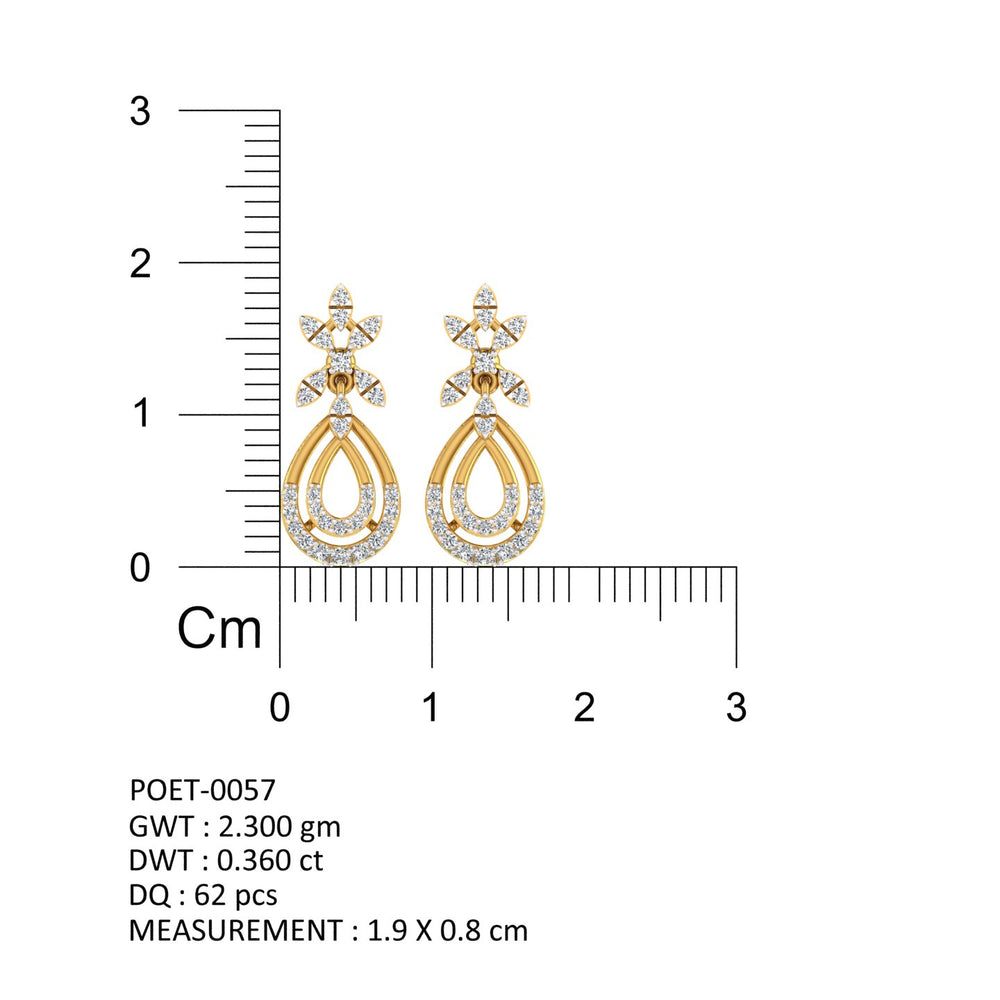 Floral Cascade Diamond Earrings