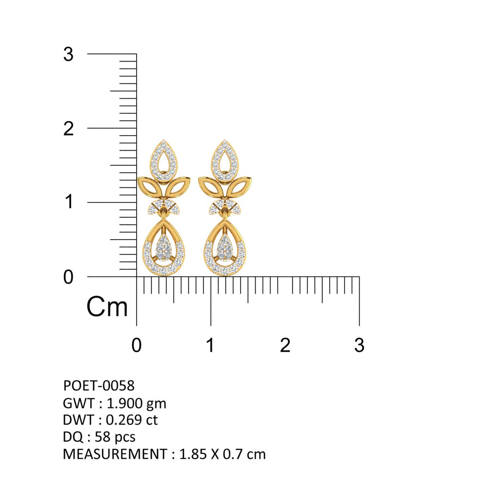 Botanical Dewdrop Diamond Drop Earrings
