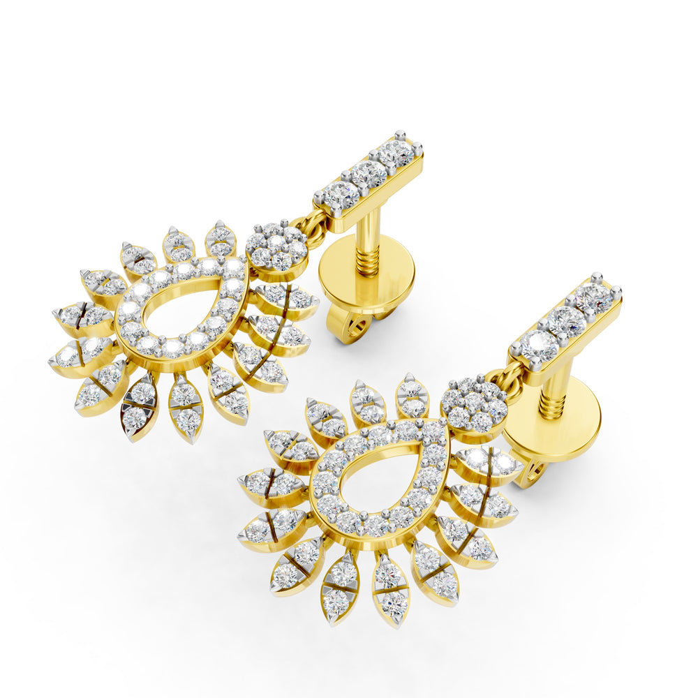 Radiant Bloom Diamond Drop Earrings