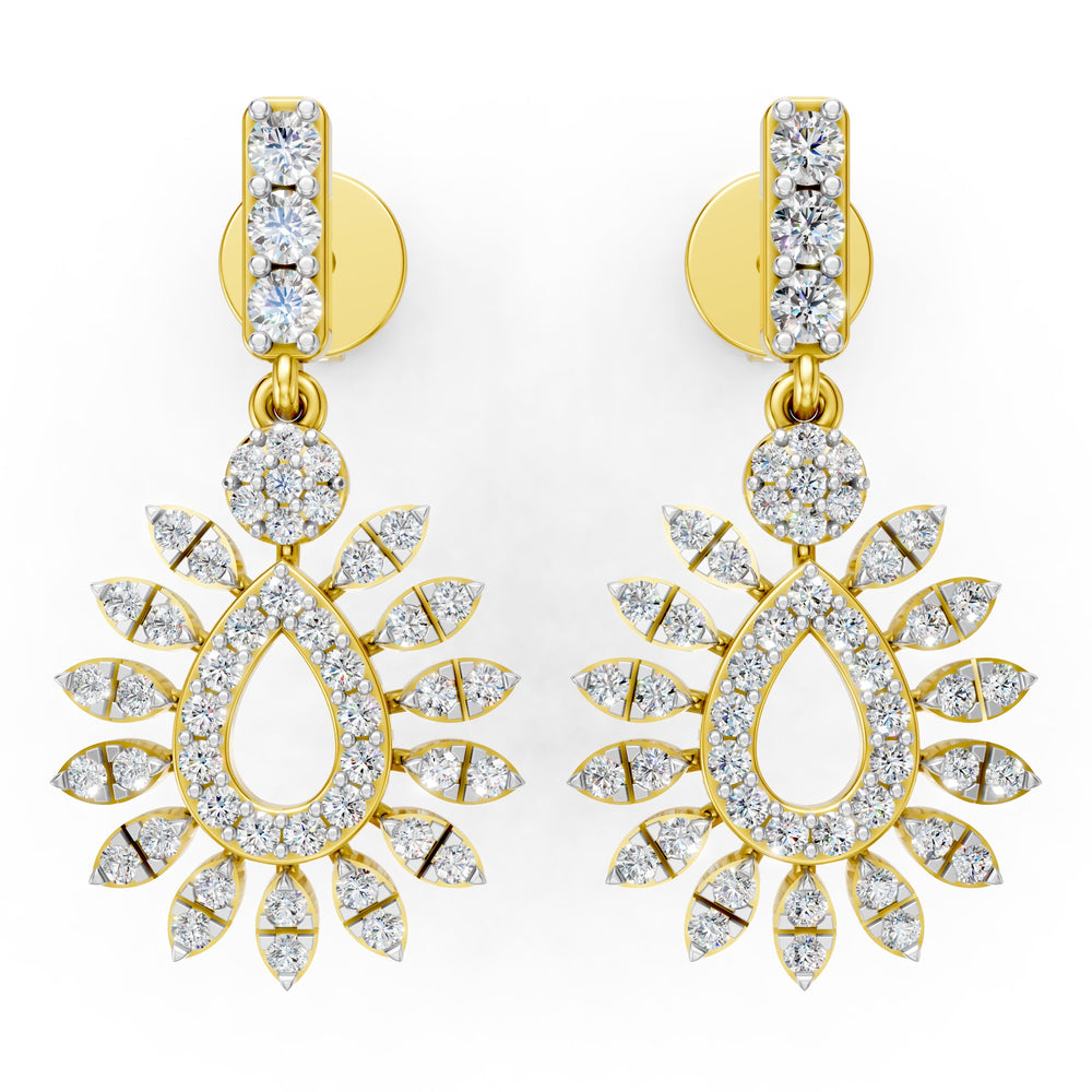 Radiant Bloom Diamond Drop Earrings