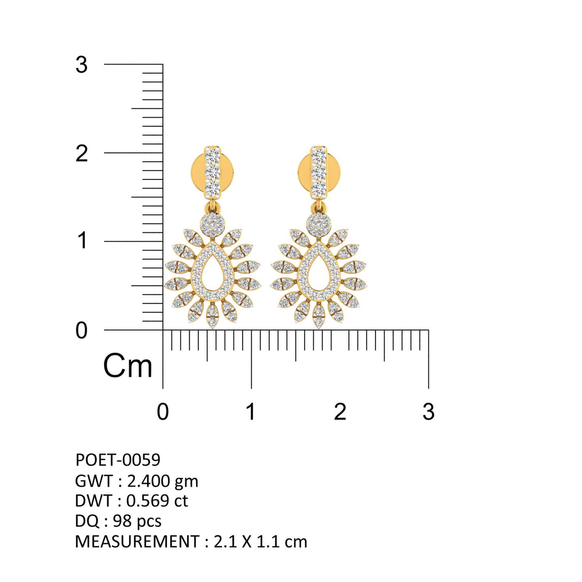 Radiant Bloom Diamond Drop Earrings
