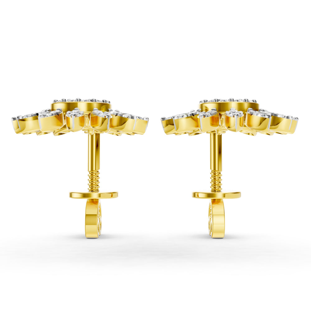 Radiant Bloom Diamond Drop Earrings