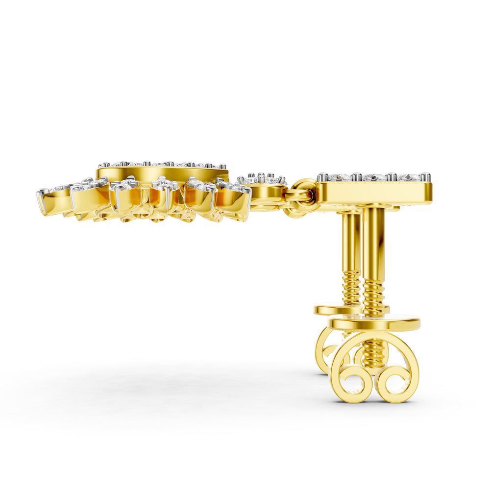 Radiant Bloom Diamond Drop Earrings