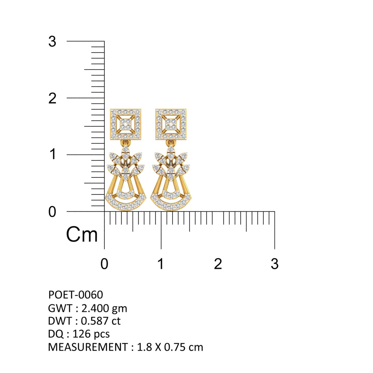 Regal Geometric Bloom Diamond Drop Earrings