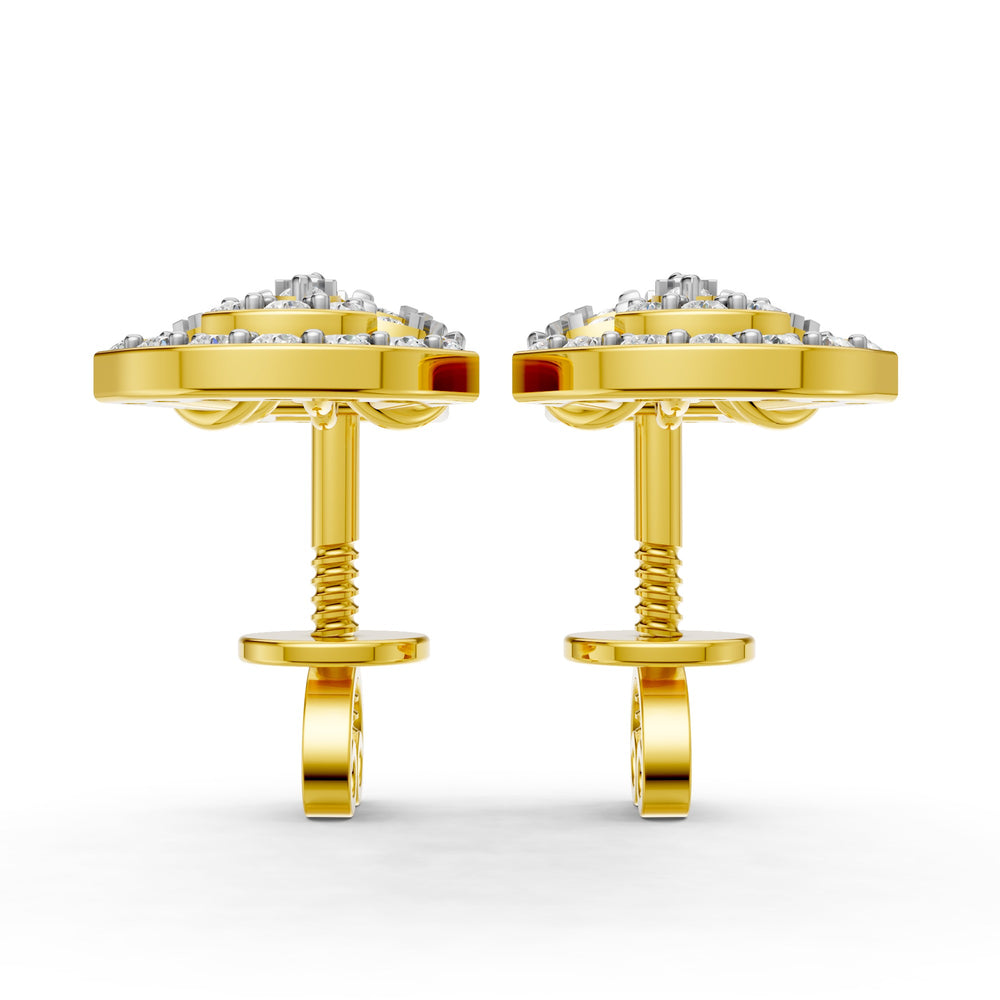 Regal Geometric Bloom Diamond Drop Earrings