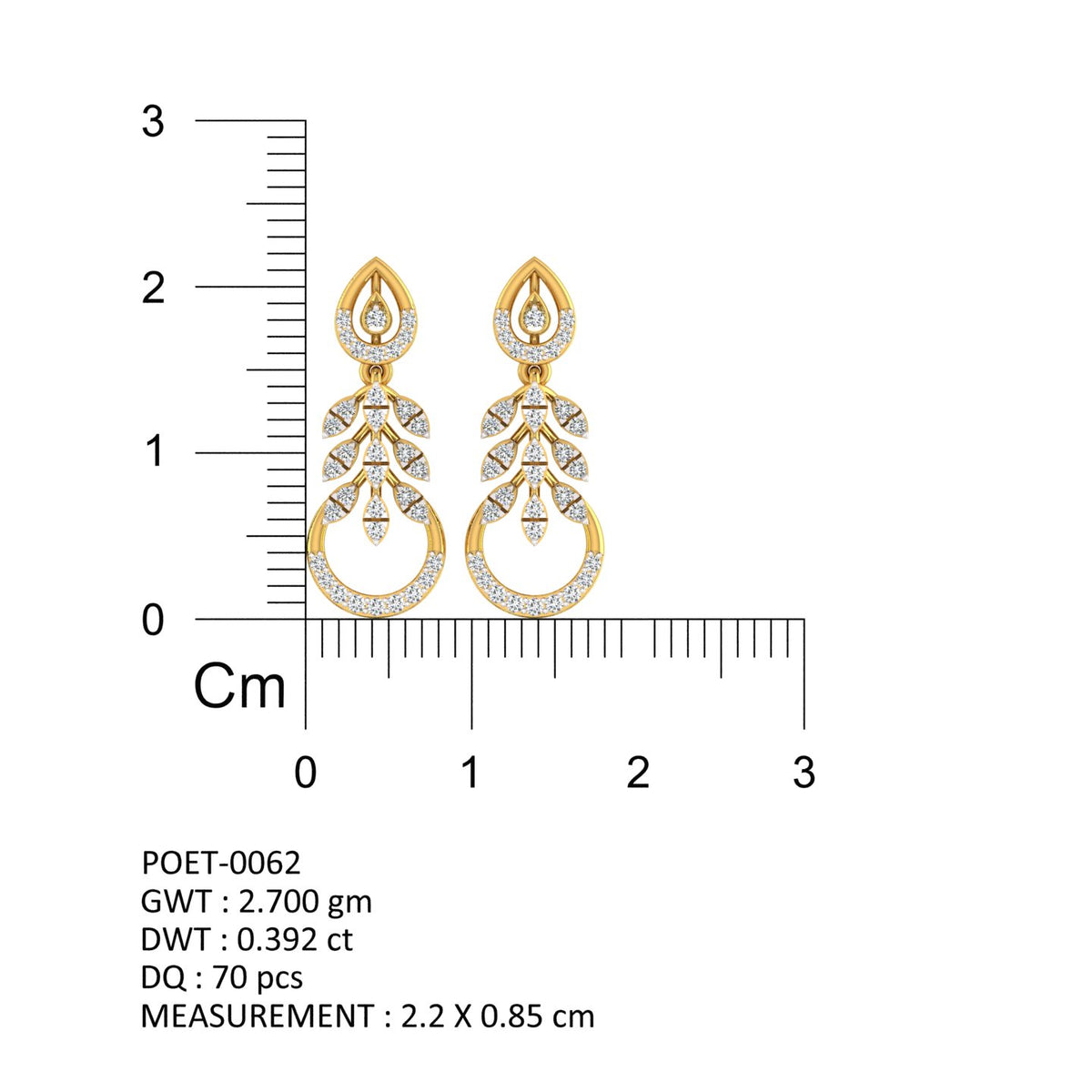 Cascading Leaf Diamond Drop Earrings
