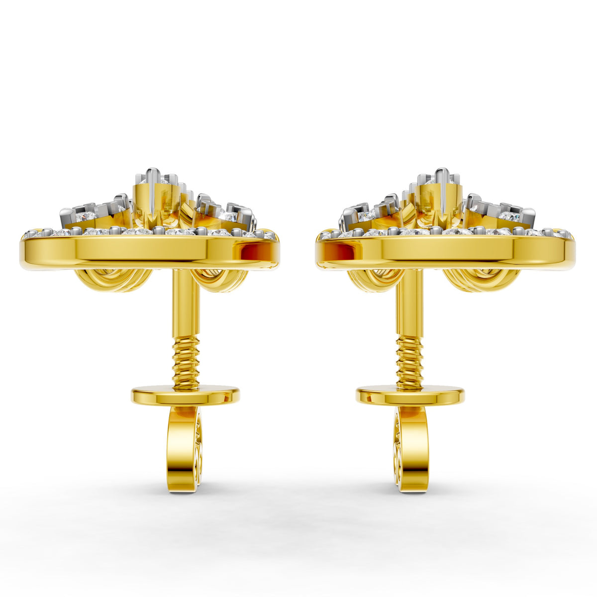 Cascading Leaf Diamond Drop Earrings