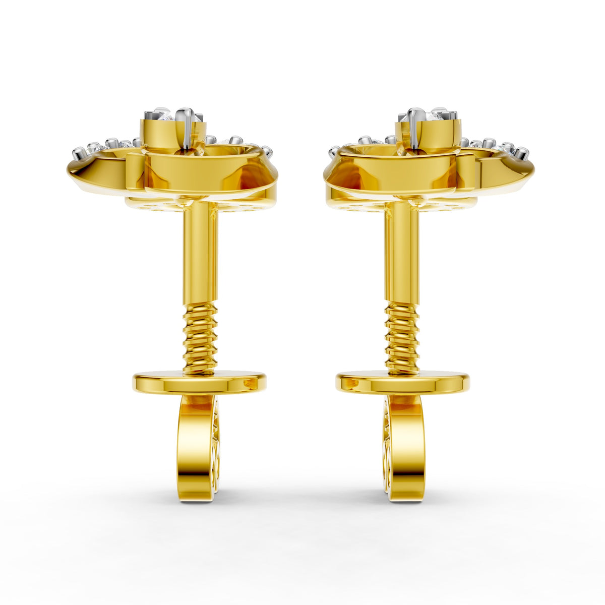 Flame Leaf Diamond Drop Earrings