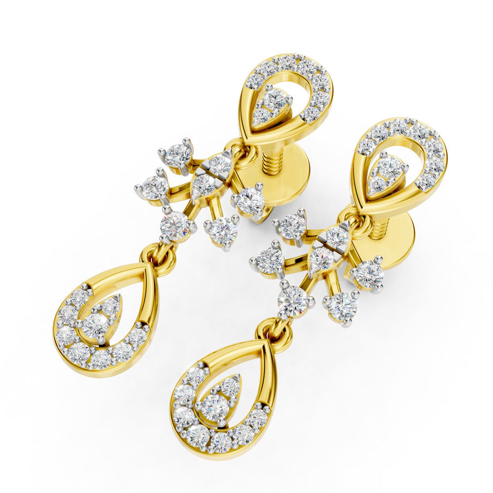Dewdrop Vine Diamond Earrings