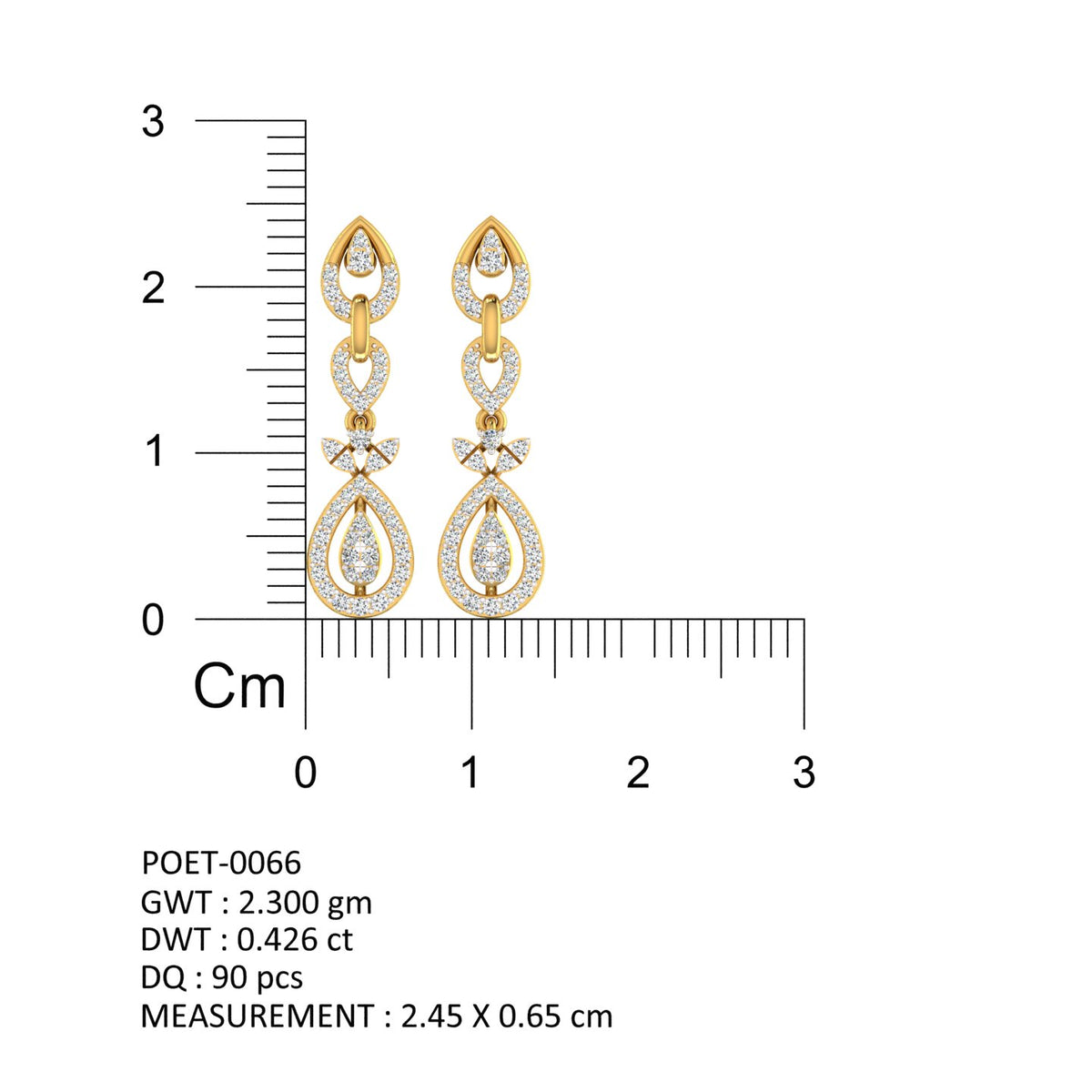 Regal Teardrop Vine Diamond Earrings