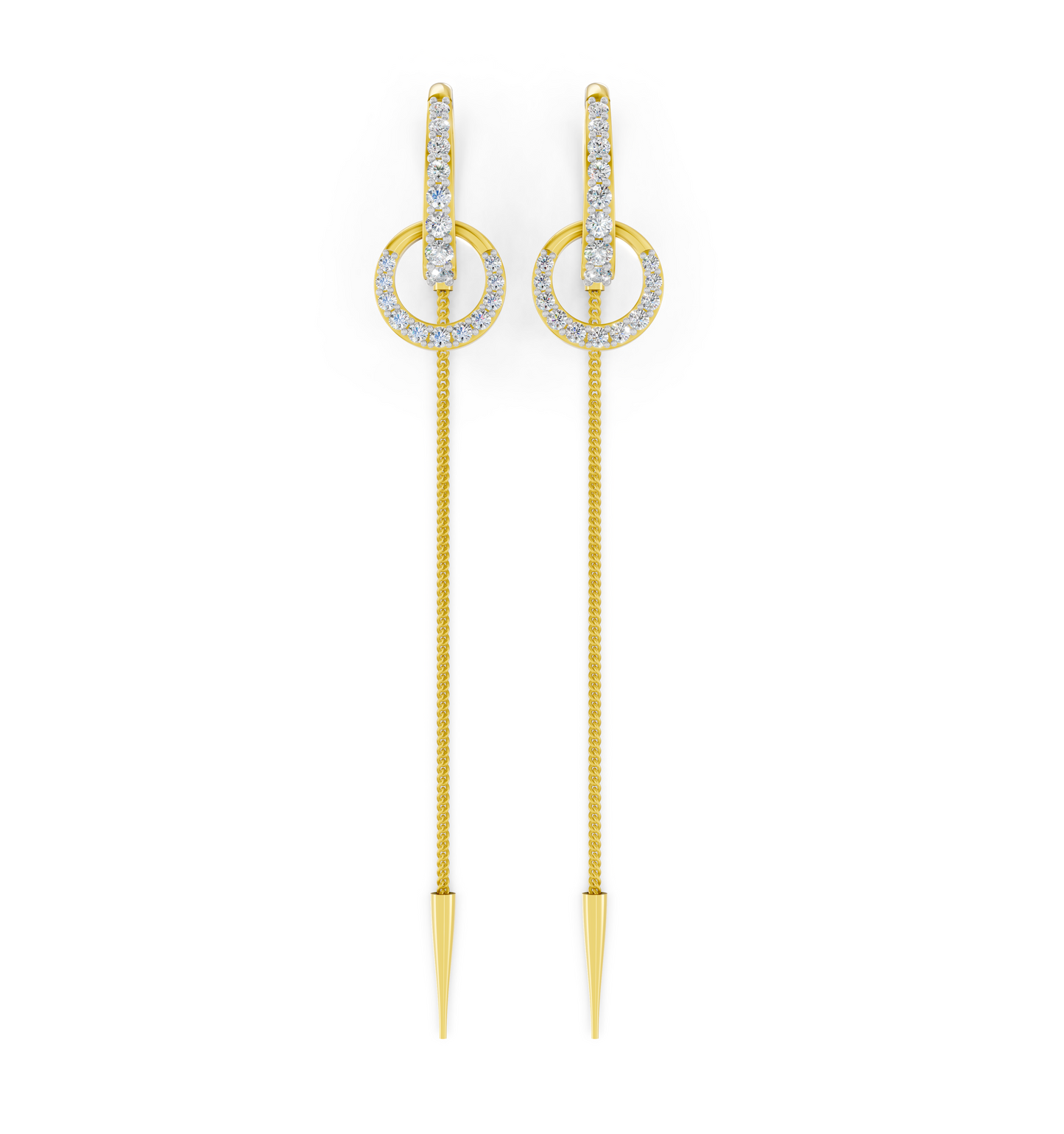 Celestial Halo Diamond Sui Dhaga Earrings