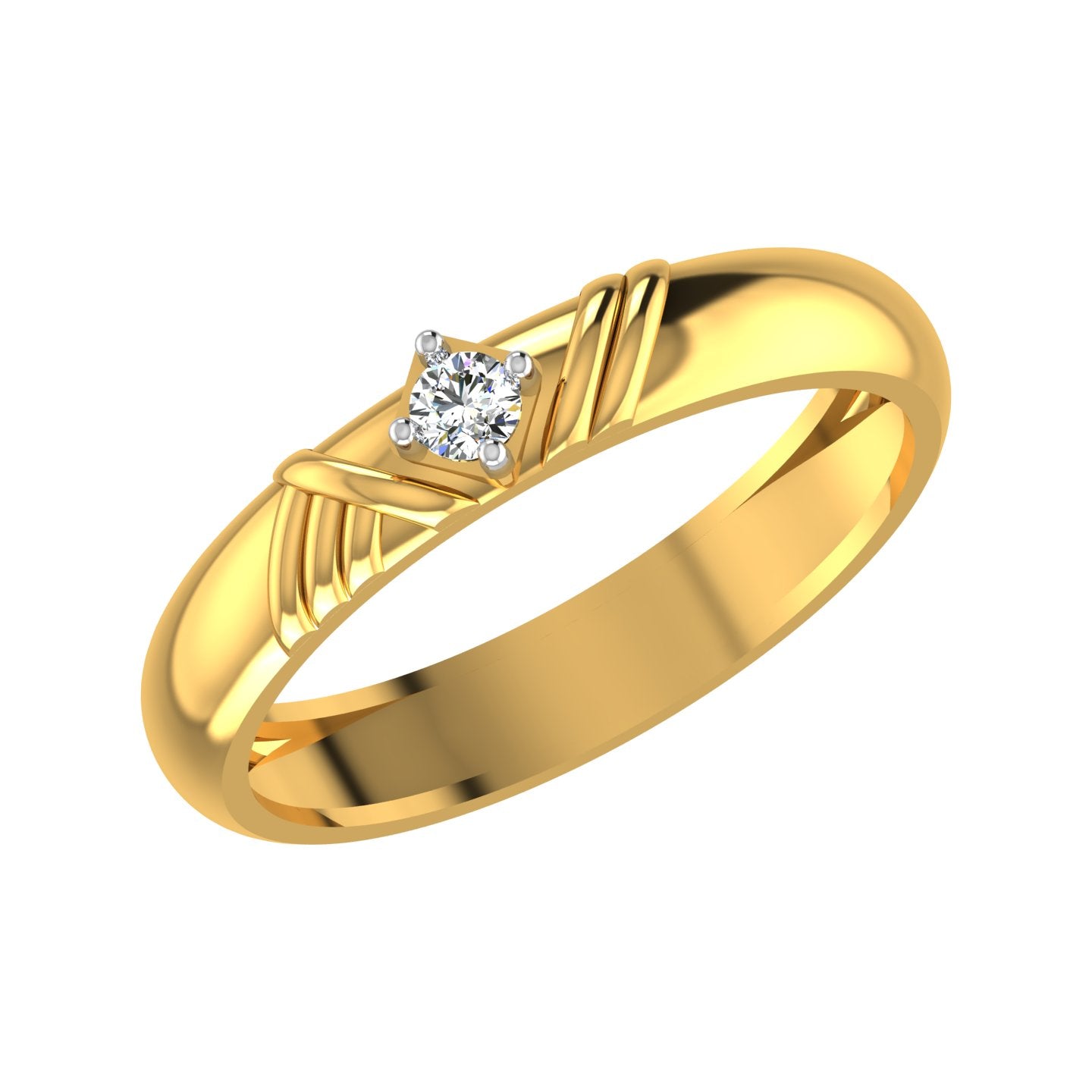 Auric Weave Solitaire Ring