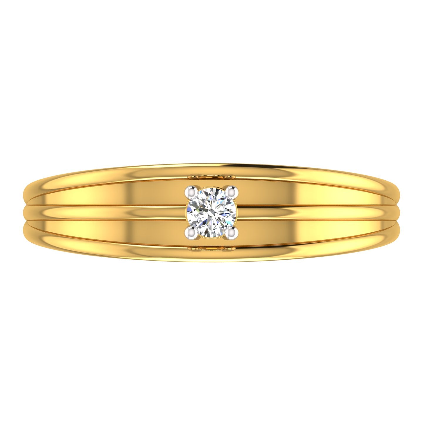 Trinity Line Solitaire Ring