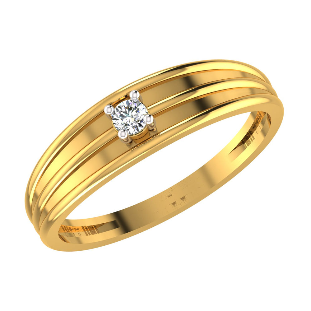 Trinity Line Solitaire Ring