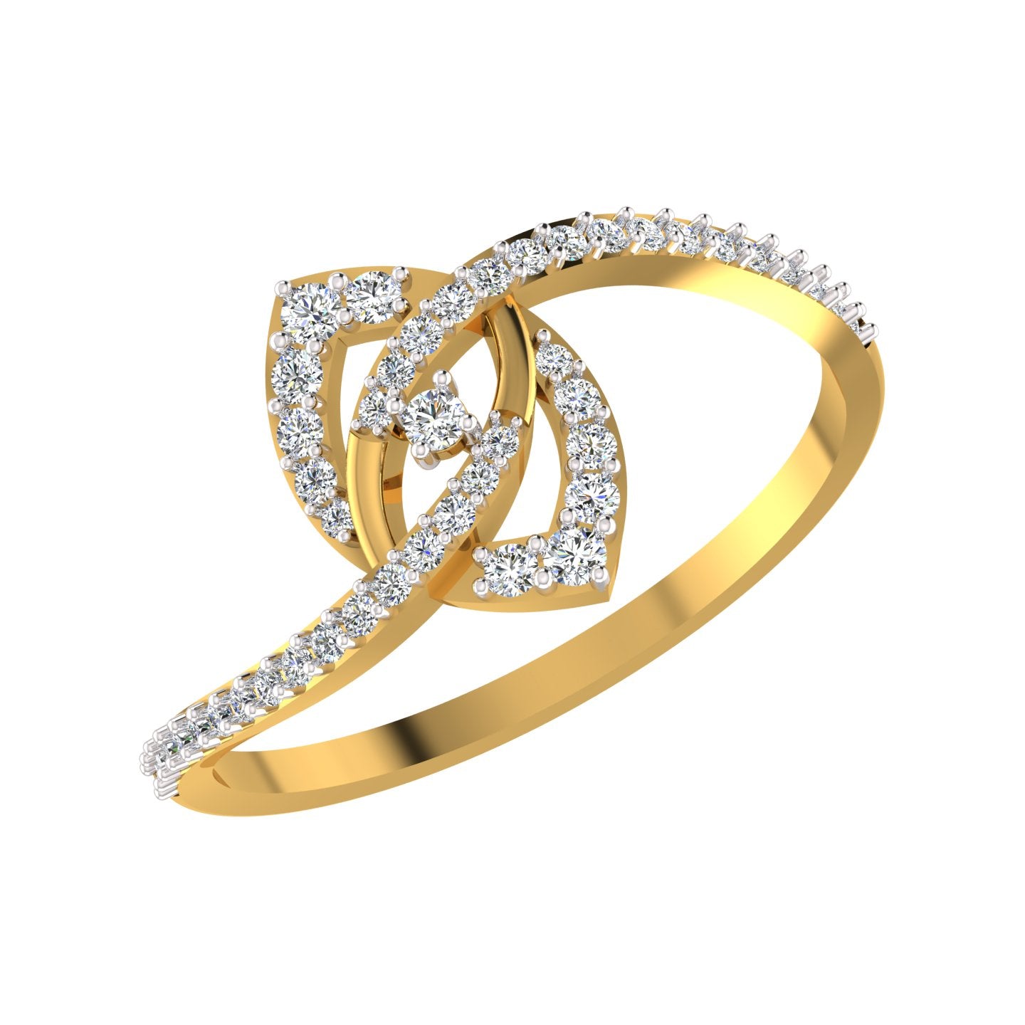 Twilight Leaf Diamond Ring