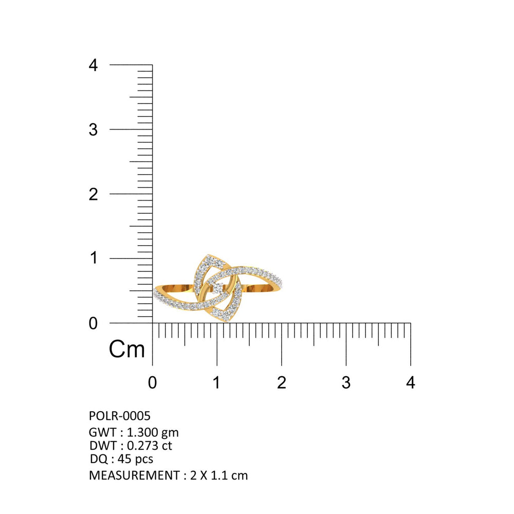 Twilight Leaf Diamond Ring
