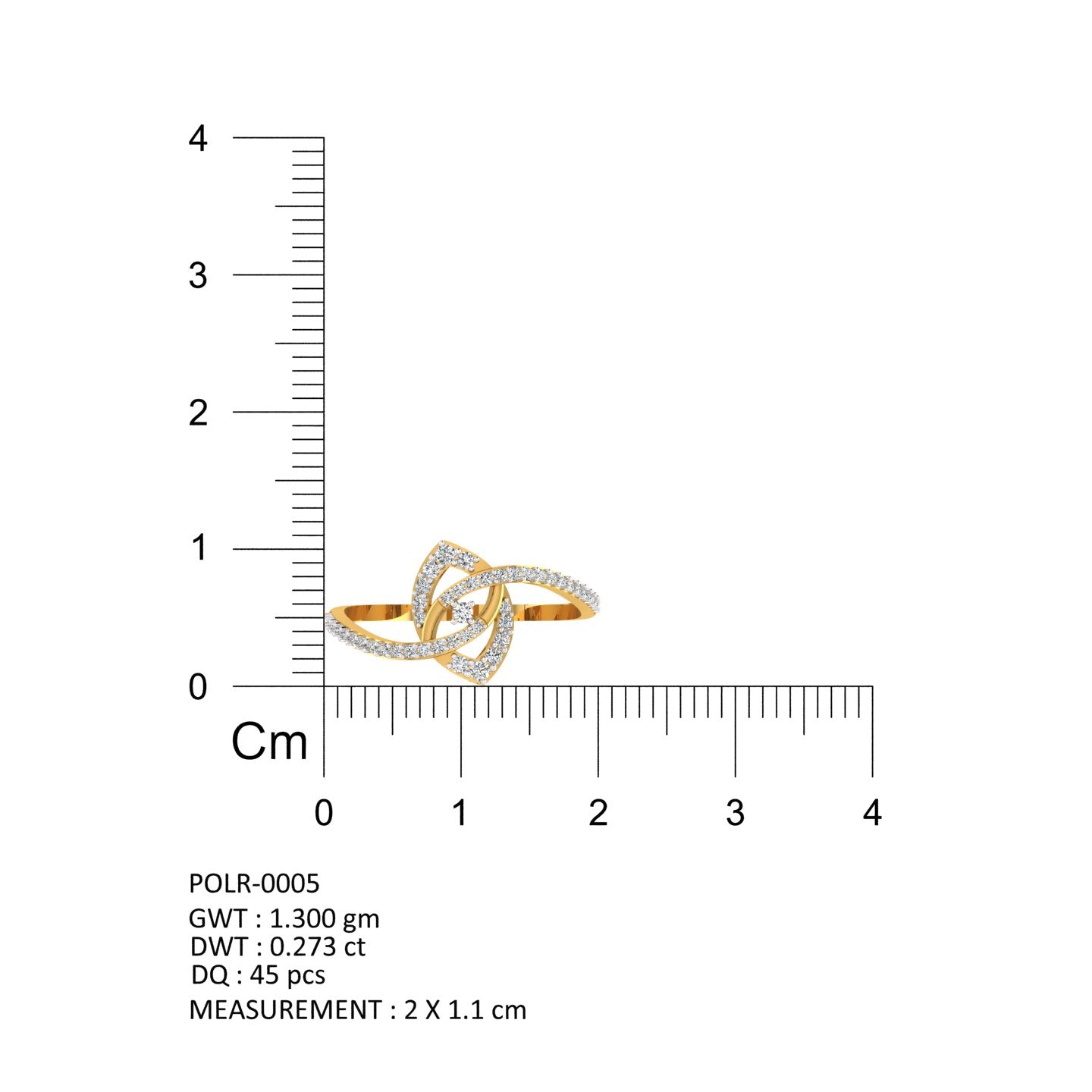 Twilight Leaf Diamond Ring