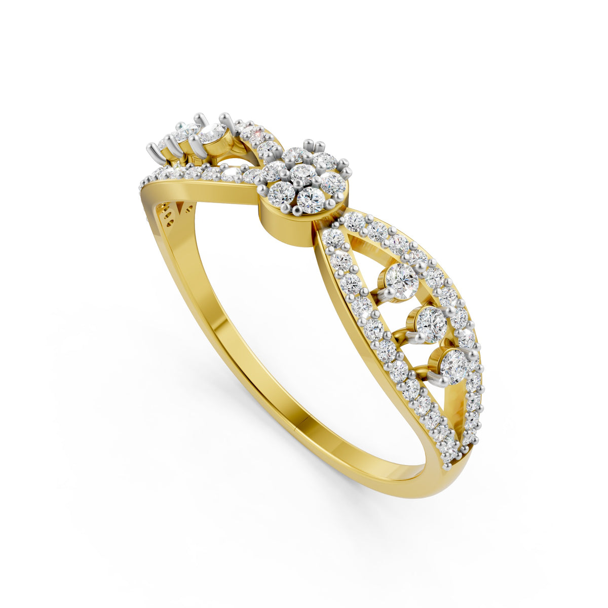 Floral Cascade Diamond Ring
