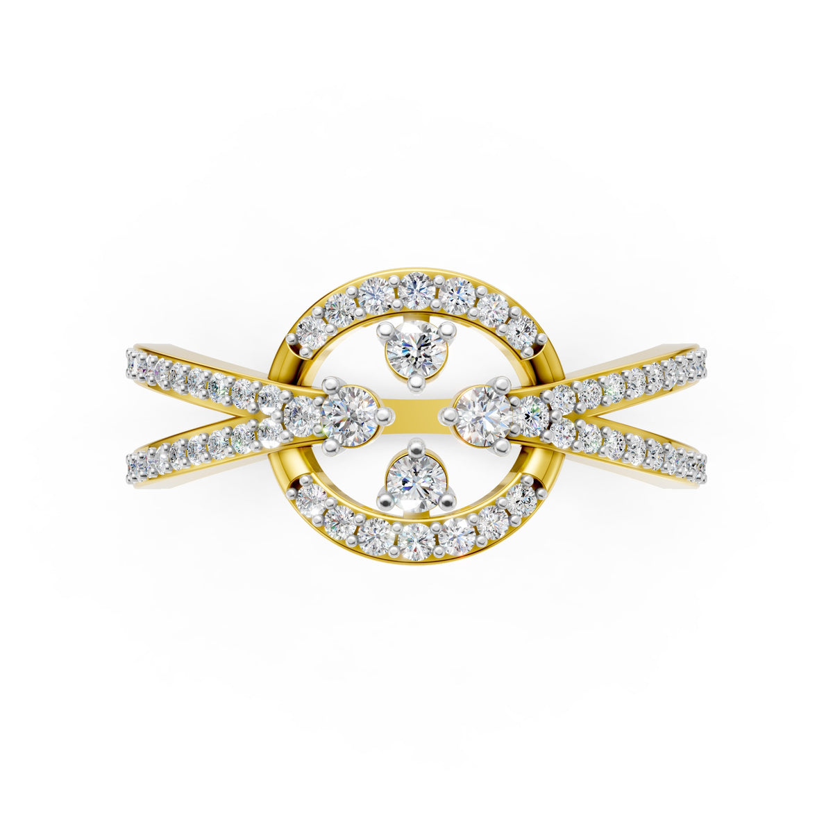Twin Harmony Diamond Ring
