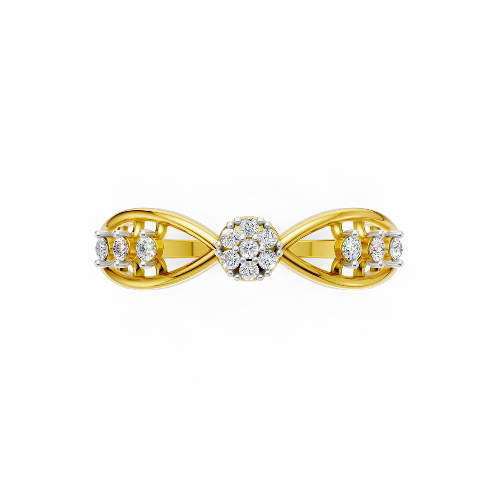 Graceful Leaf Bloom Diamond Ring
