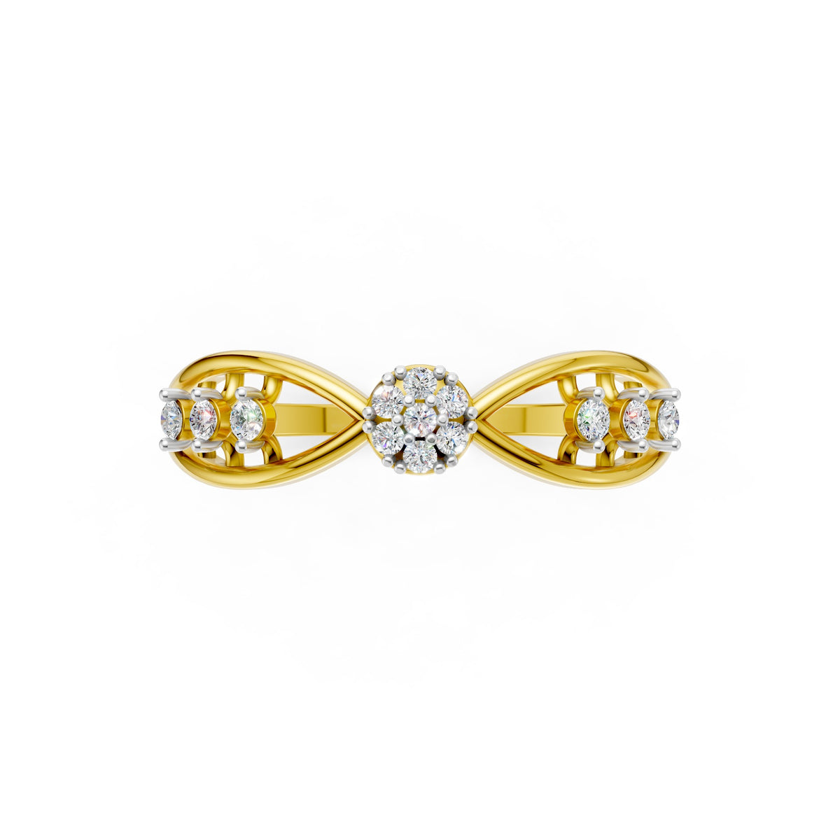 Graceful Leaf Bloom Diamond Ring