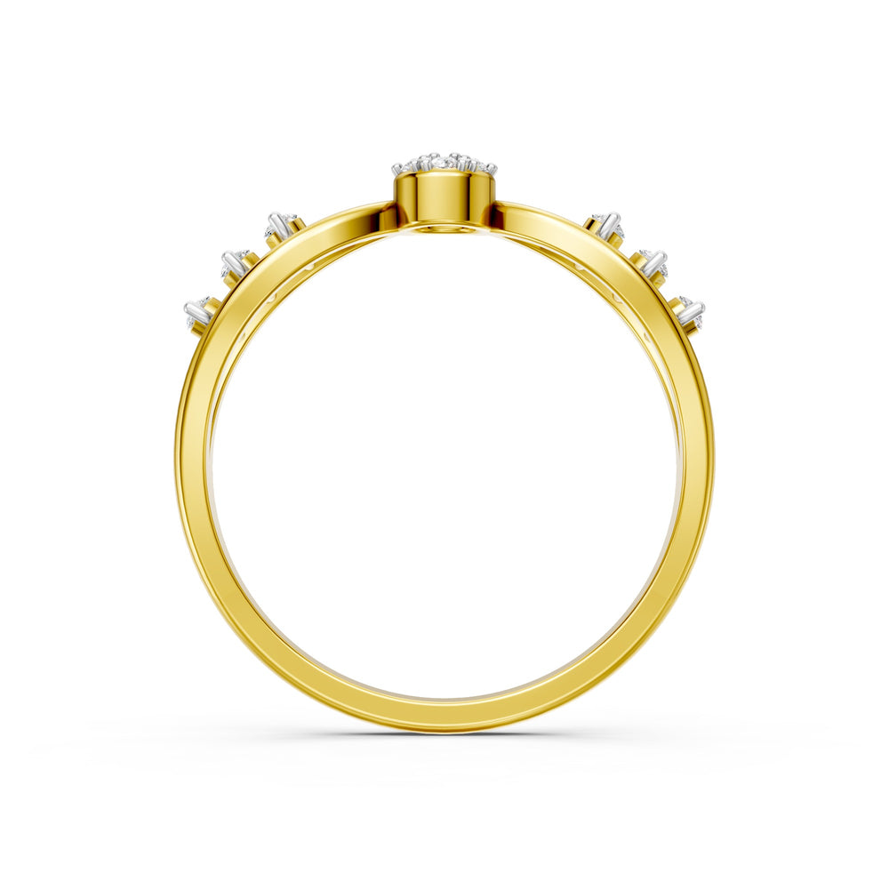 Graceful Leaf Bloom Diamond Ring