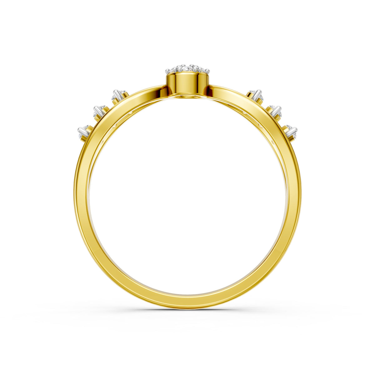 Graceful Leaf Bloom Diamond Ring