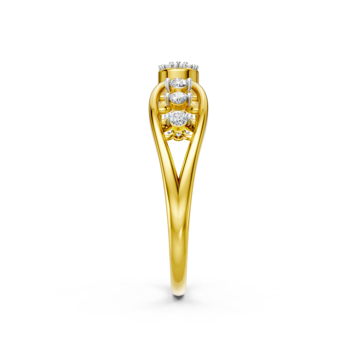 Graceful Leaf Bloom Diamond Ring