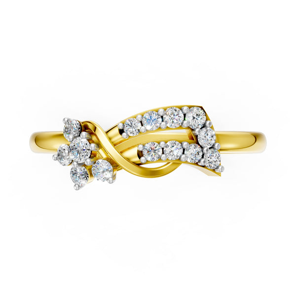 Elegant Diamond Wave Ring hover image