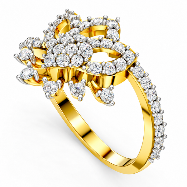 Royal Diamond Floral Swirl Ring