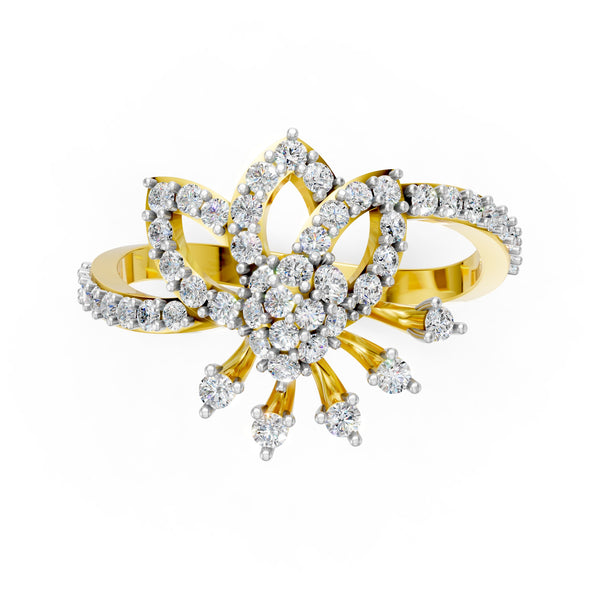 Royal Diamond Floral Swirl Ring hover image