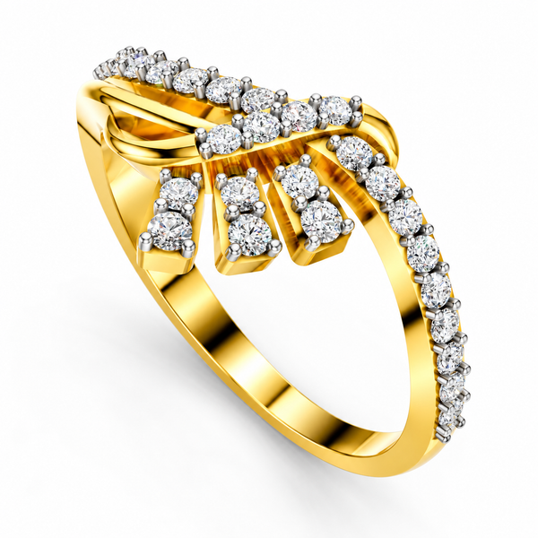 Elegant Diamond Cascade Ring