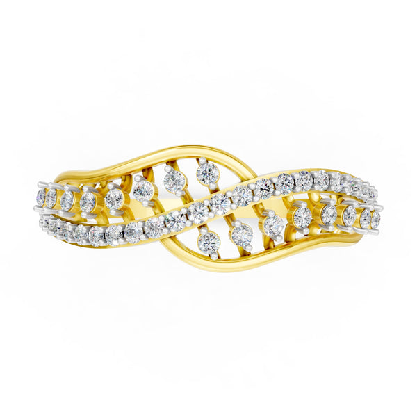 Elegant Diamond Radiance Wave Ring hover image