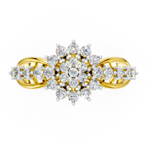 Royal Diamond Floral Crown Ring hover image