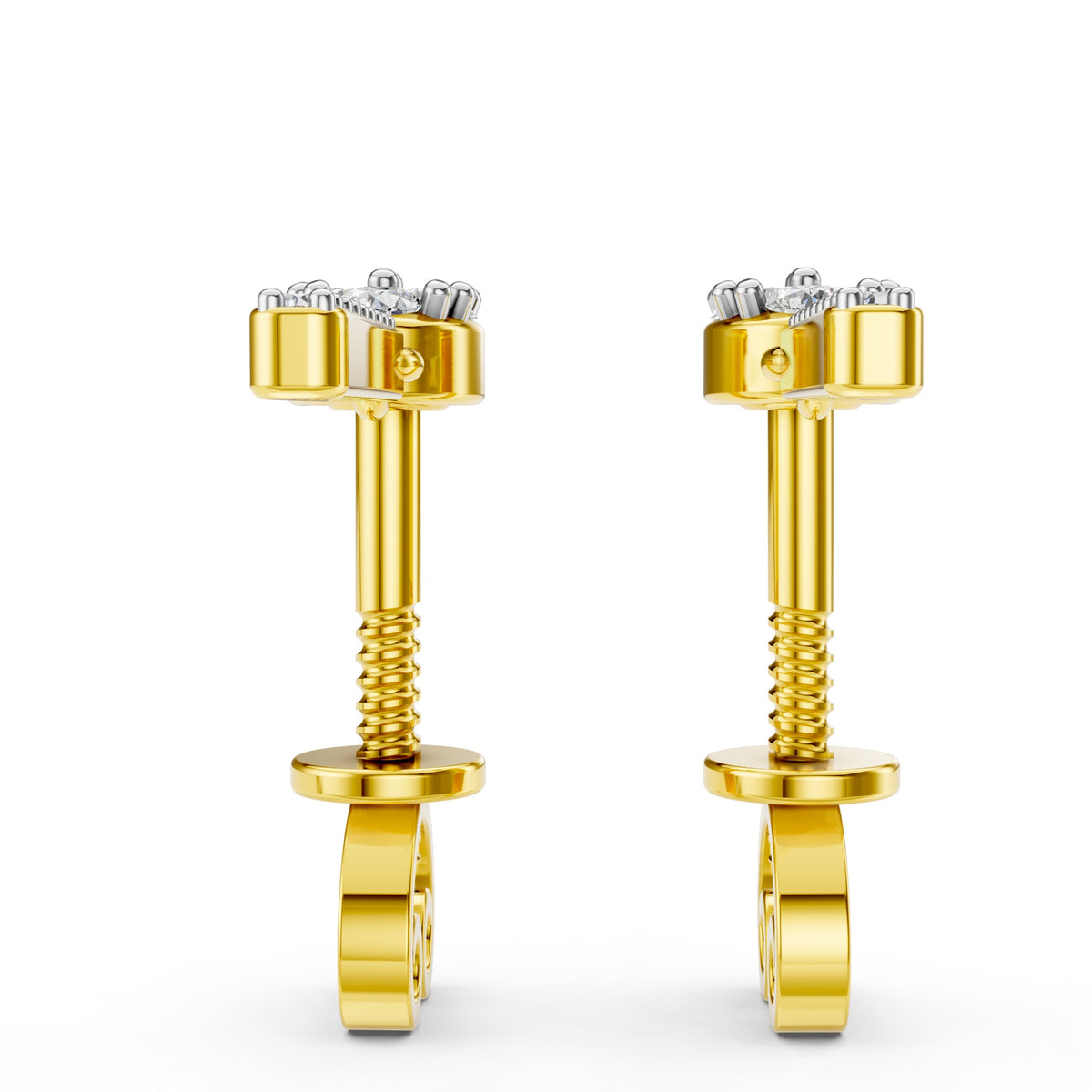 Floral Sparkle Diamond Bar Drop Earrings