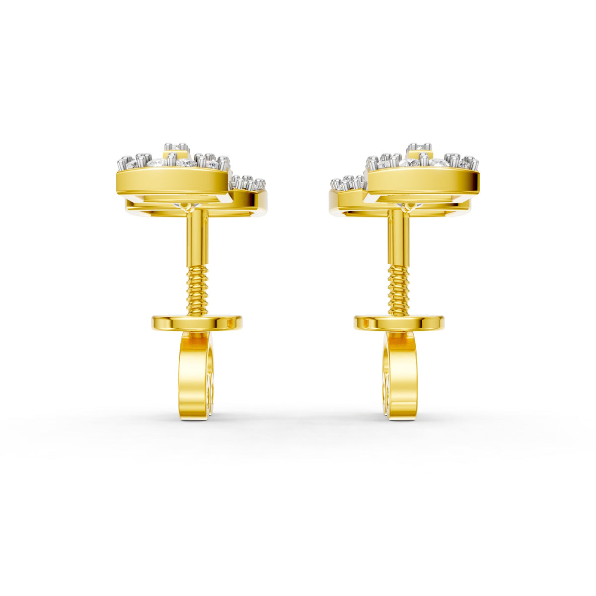 Royal Geometric Halo Diamond Drop Earrings