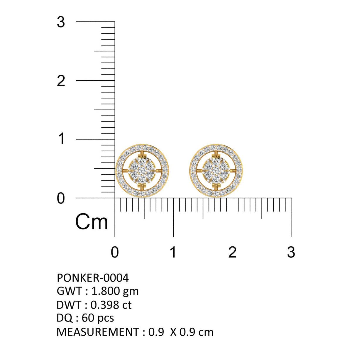 Royal Floral Halo Diamond Stud Earrings