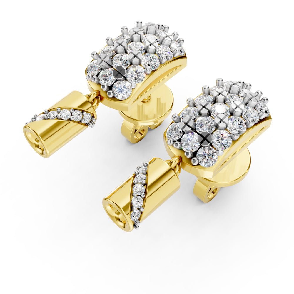Royal Radiance Diamond Ribbon Drop Earrings