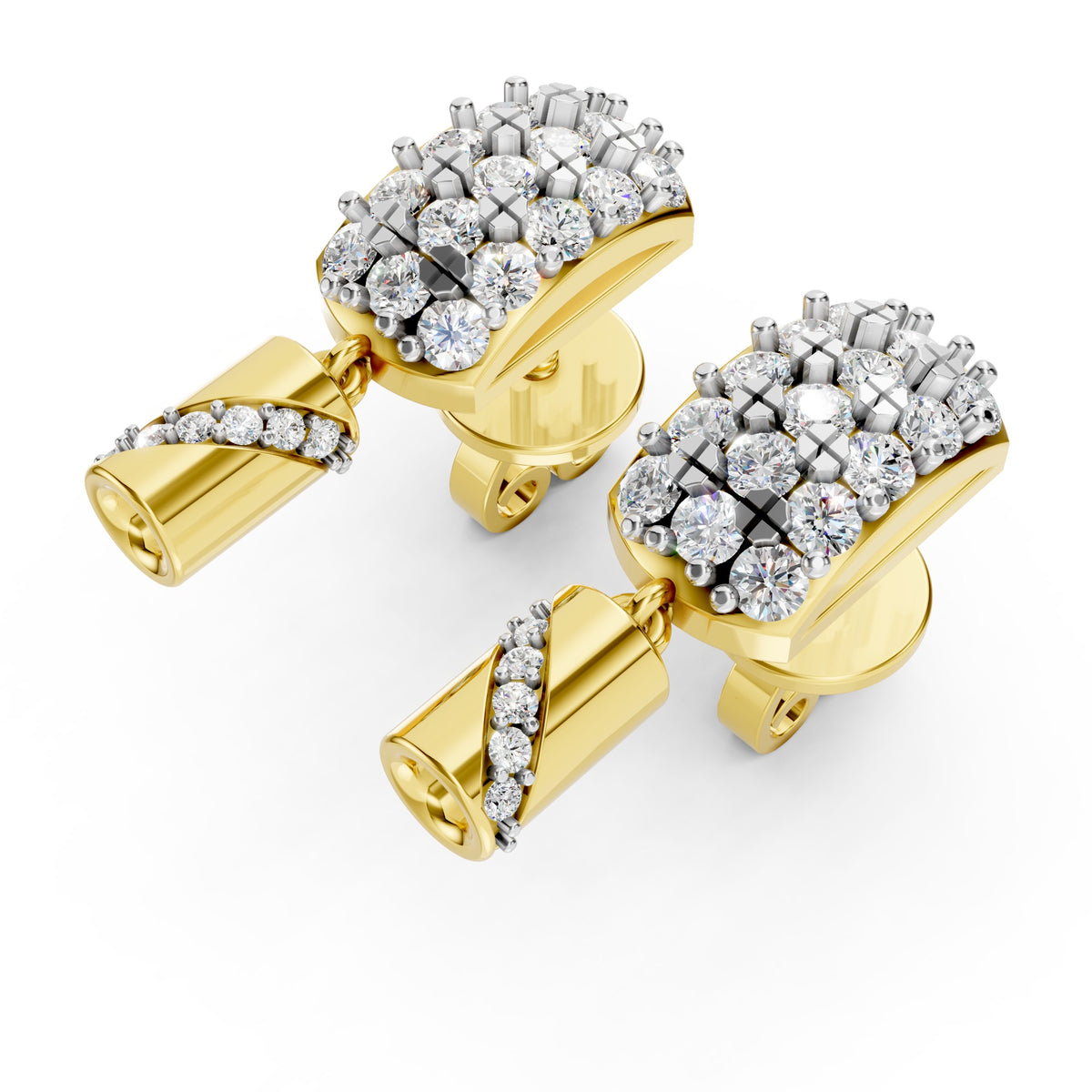 Royal Radiance Diamond Ribbon Drop Earrings