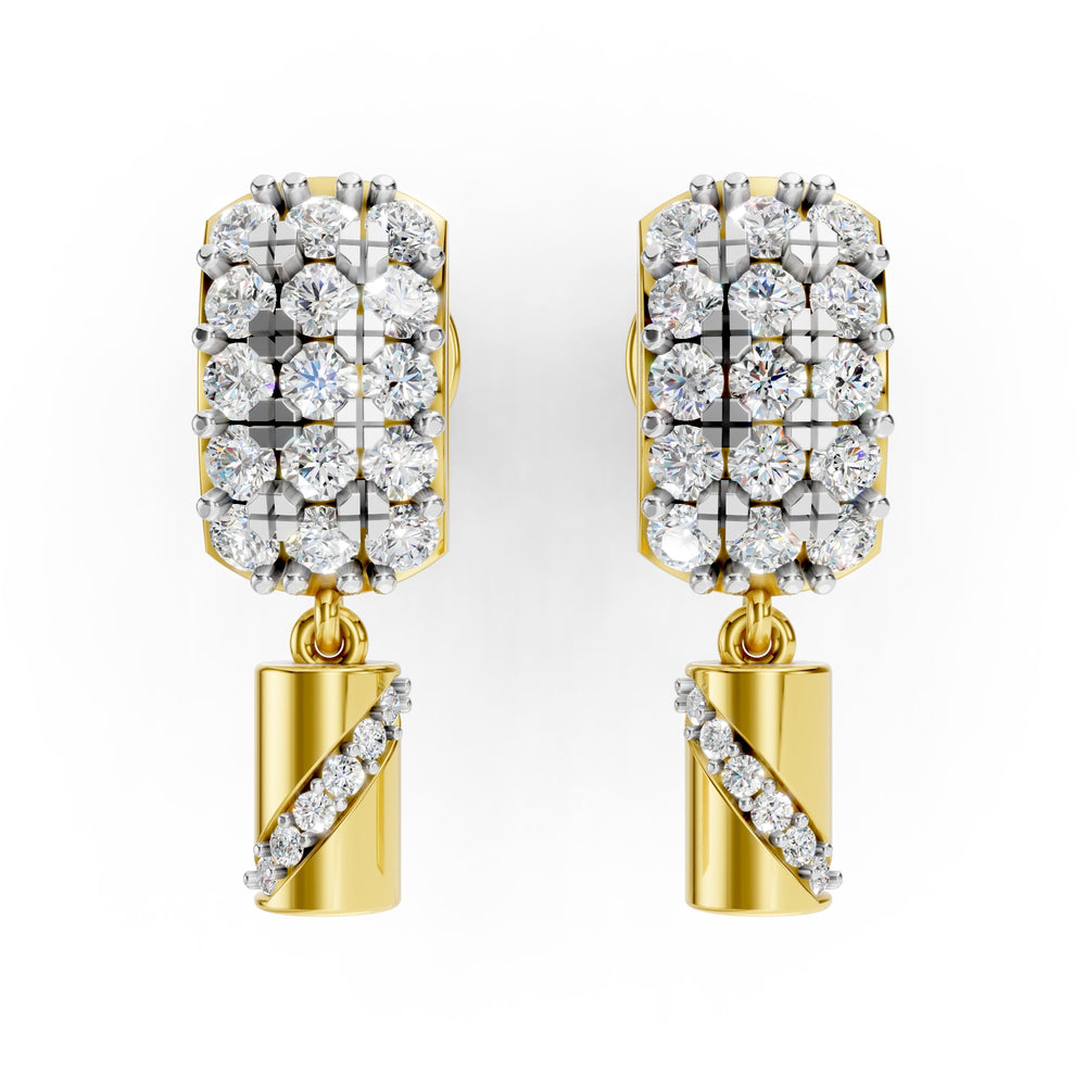 Royal Radiance Diamond Ribbon Drop Earrings