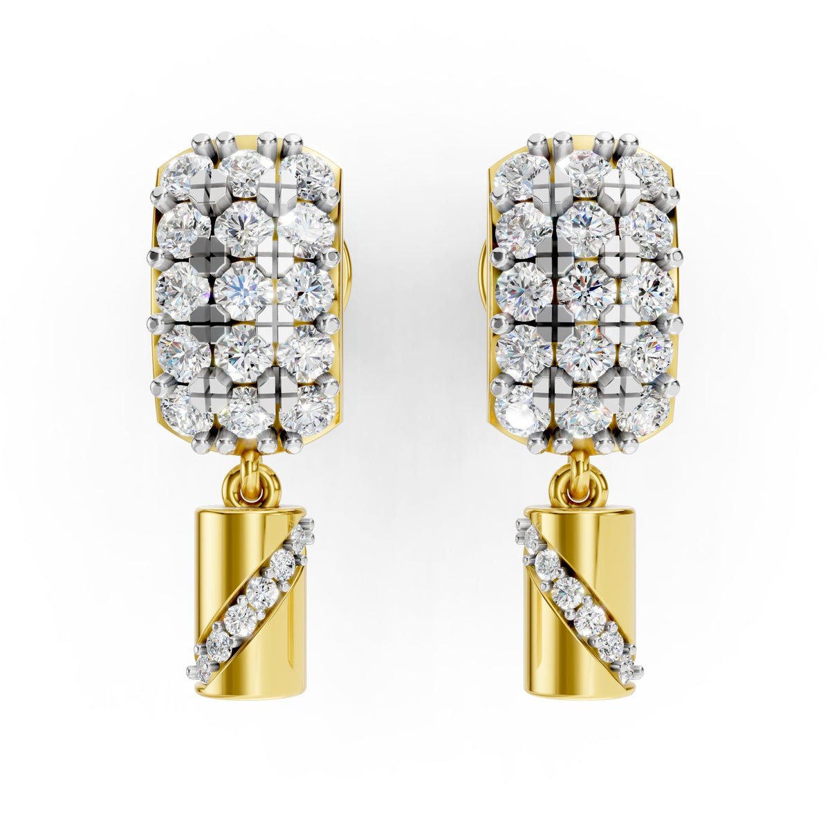 Royal Radiance Diamond Ribbon Drop Earrings
