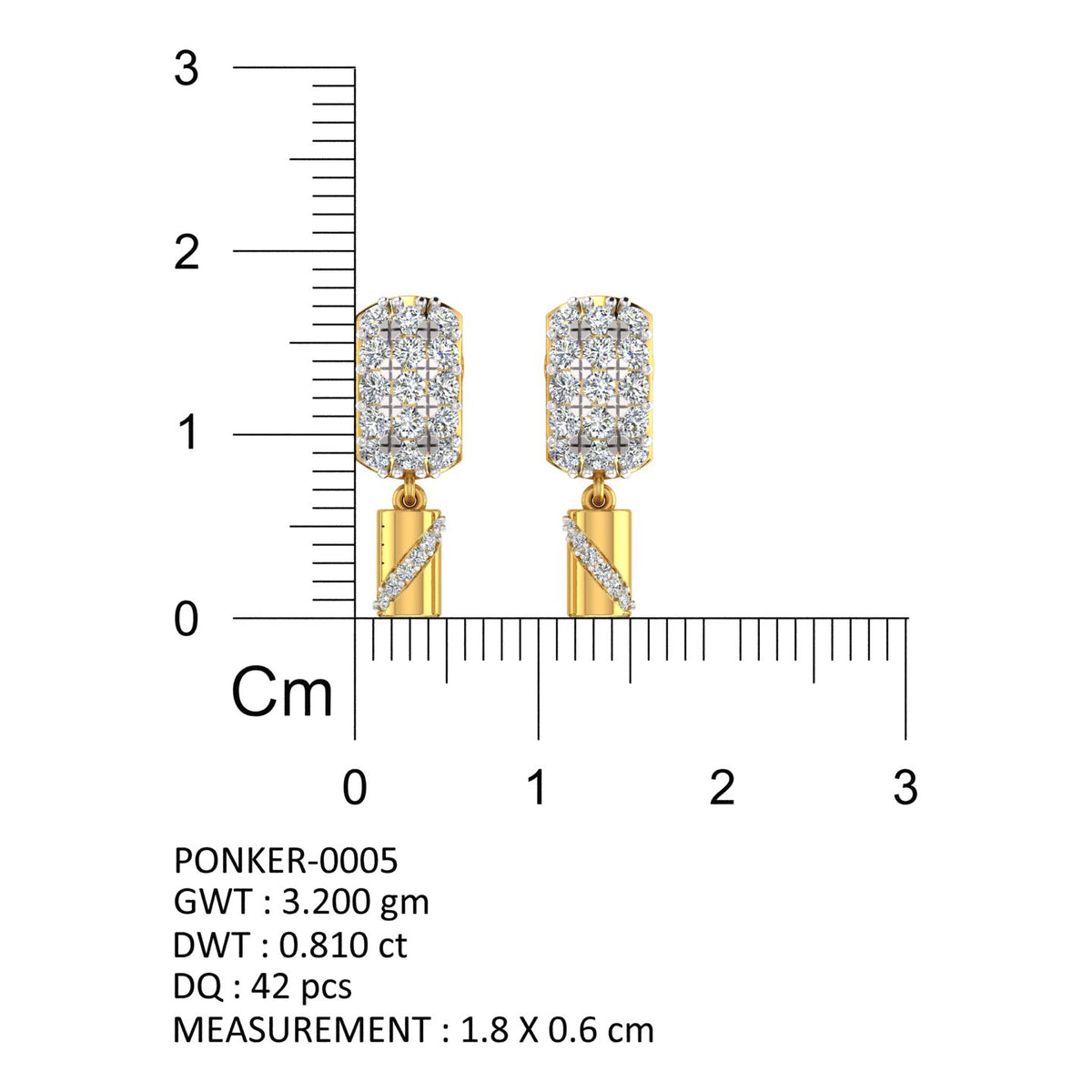 Royal Radiance Diamond Ribbon Drop Earrings