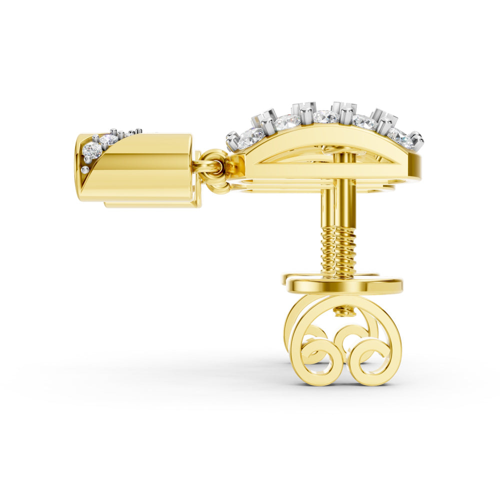 Royal Radiance Diamond Ribbon Drop Earrings
