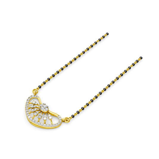 Radiant Bloom Heart Diamond Mangalsutra