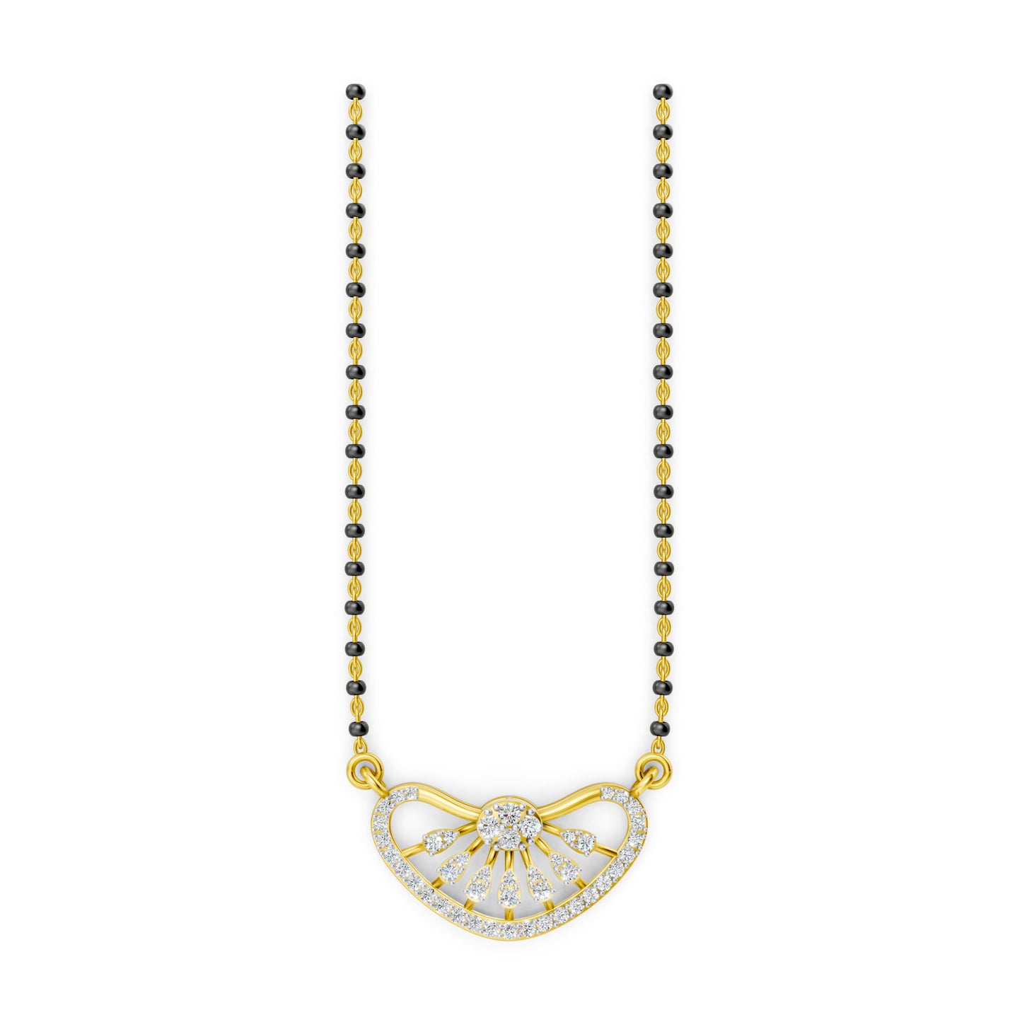 Radiant Bloom Heart Diamond Mangalsutra