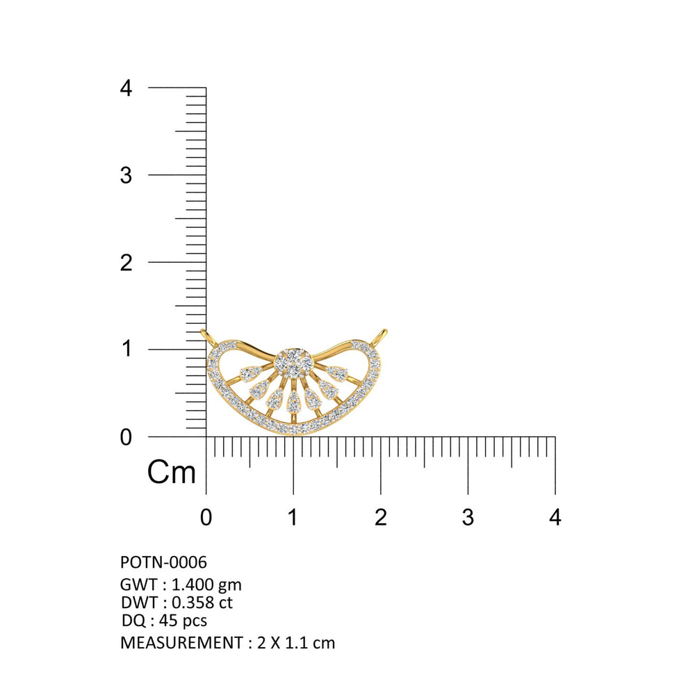 Radiant Bloom Heart Diamond Mangalsutra