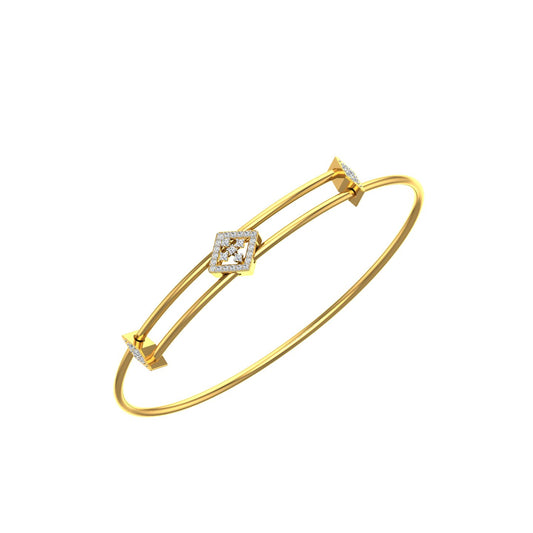 Geometric Diamond Open Cuff Bangle