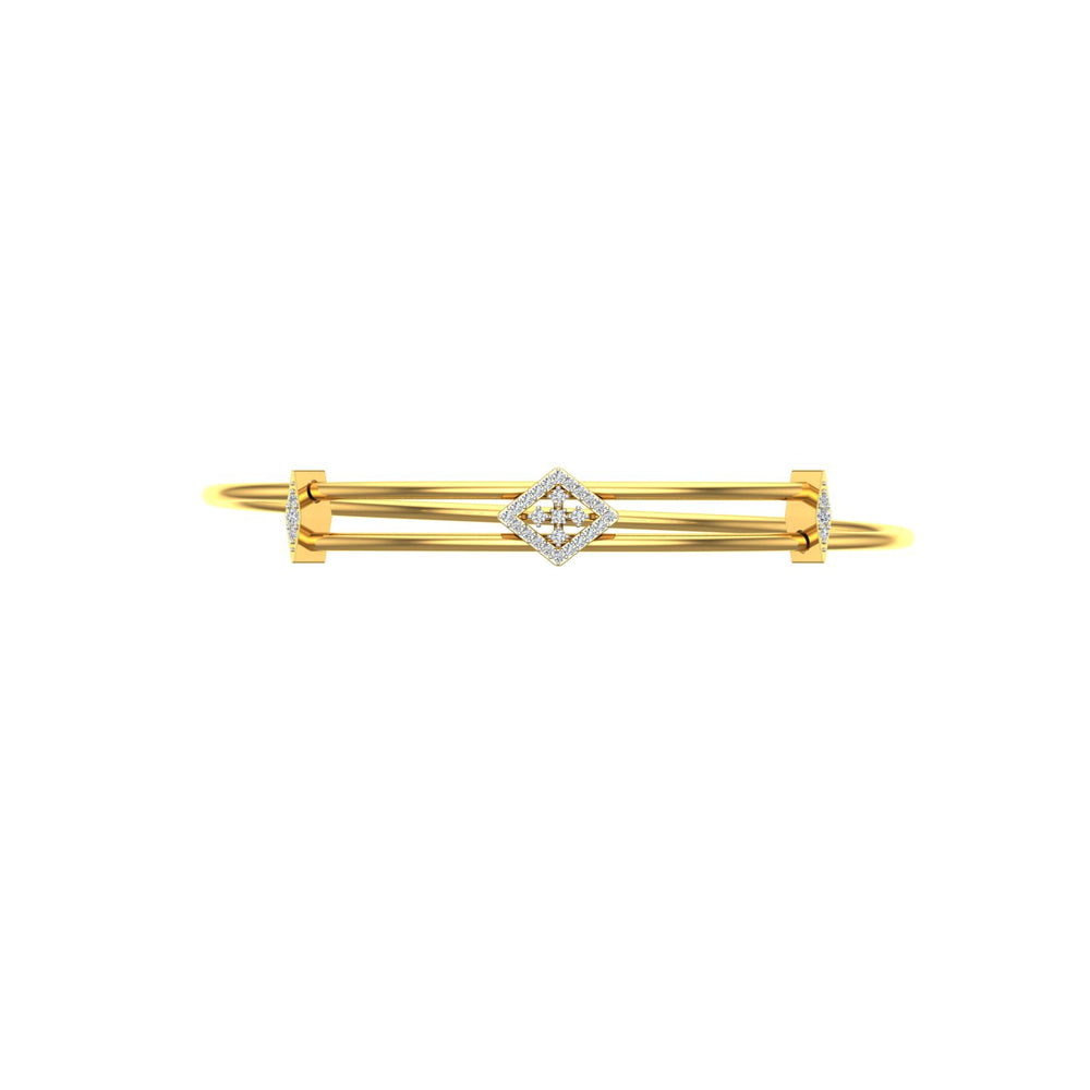 Geometric Diamond Open Cuff Bangle