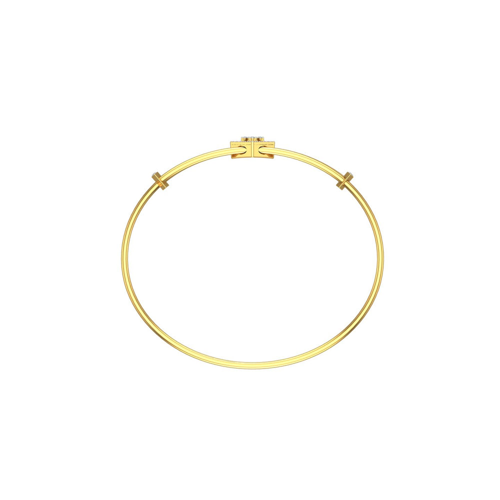 Geometric Diamond Open Cuff Bangle